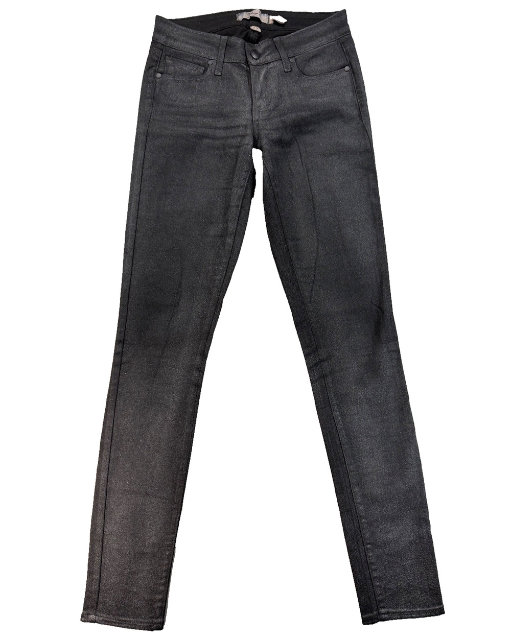 Paige Black Touch of Glitter Low-Rise Skinny Jeans (Women's 24)